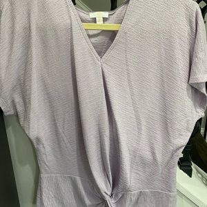 Charming Charlie V-Neck Front Tie Blouse